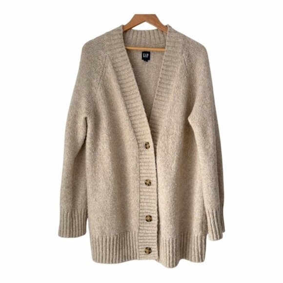 GAP Women's Cream Cardigan Wool Blend Sweater - Picture 1 of 6